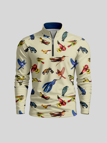 Wildlife Party Men's Lightweight Golf Shirt Quarterzip UPF50+