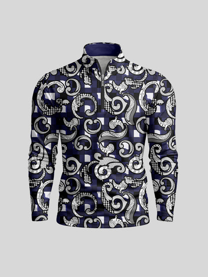 Botanical Energy Men's Lightweight Golf Shirt Quarterzip UPF50+