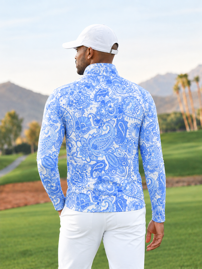 Paisley Heritage Men's Lightweight Golf Shirt Quarterzip UPF50+