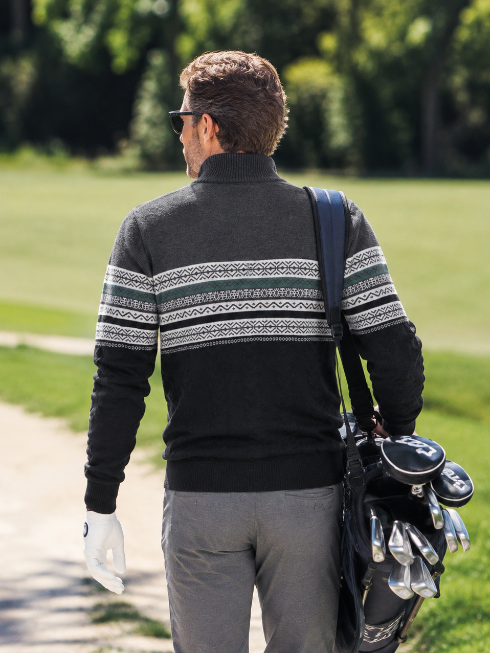 More Than Basic Men's Midweight Golf Quarter Zip Sweater