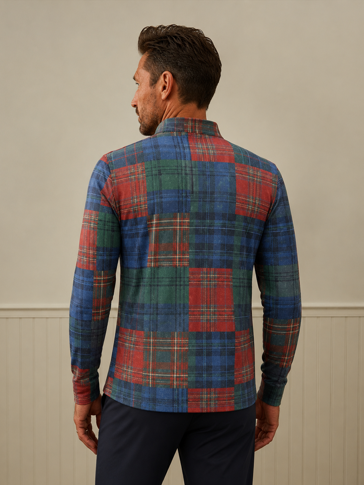 Fairway Patchwork Men's Lightweight Golf Shirt Quarterzip UPF50+