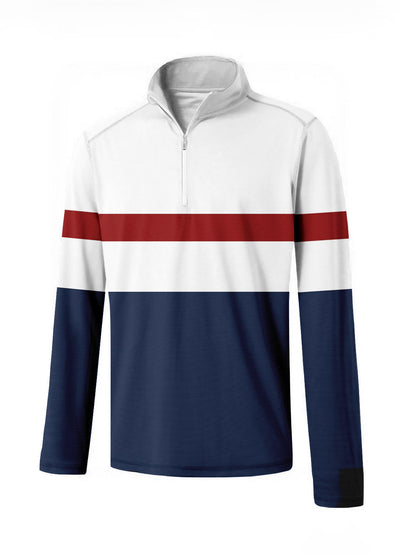Playful Nautical Golf Shirt Quarterzip UPF50+