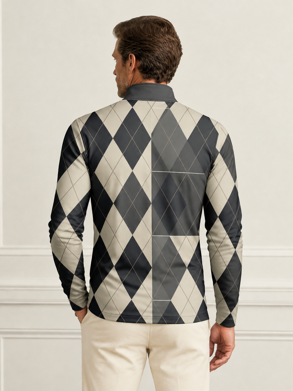 Fairway Patchwork Men's Lightweight Golf Shirt Quarterzip UPF50+