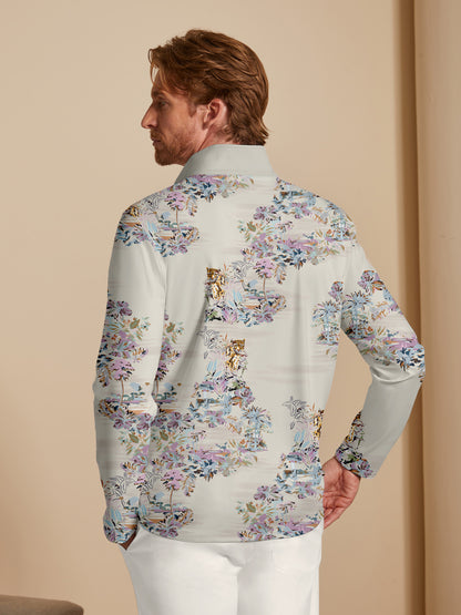 Botanical Energy Men's Lightweight Golf Shirt Quarterzip UPF50+