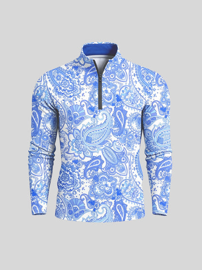 Paisley Heritage Men's Lightweight Golf Shirt Quarterzip UPF50+