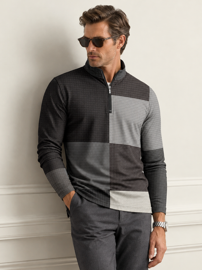 Fairway Patchwork Men's Lightweight Golf Shirt Quarterzip UPF50+