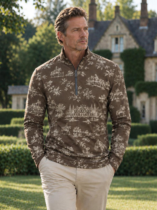 Equestrian Heritage Men's Lightweight Golf Shirt Quarterzip UPF50+