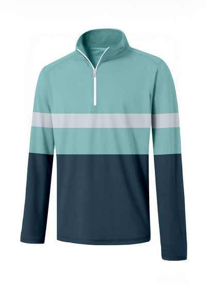 Playful Nautical Golf Shirt Quarterzip UPF50+