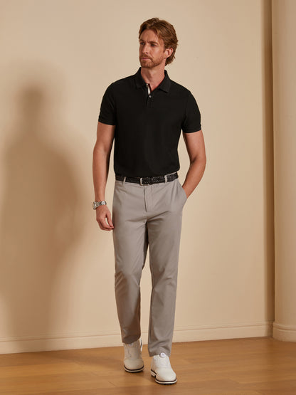 PearlTex Men's Cotton-Linen-Silk Polo Top