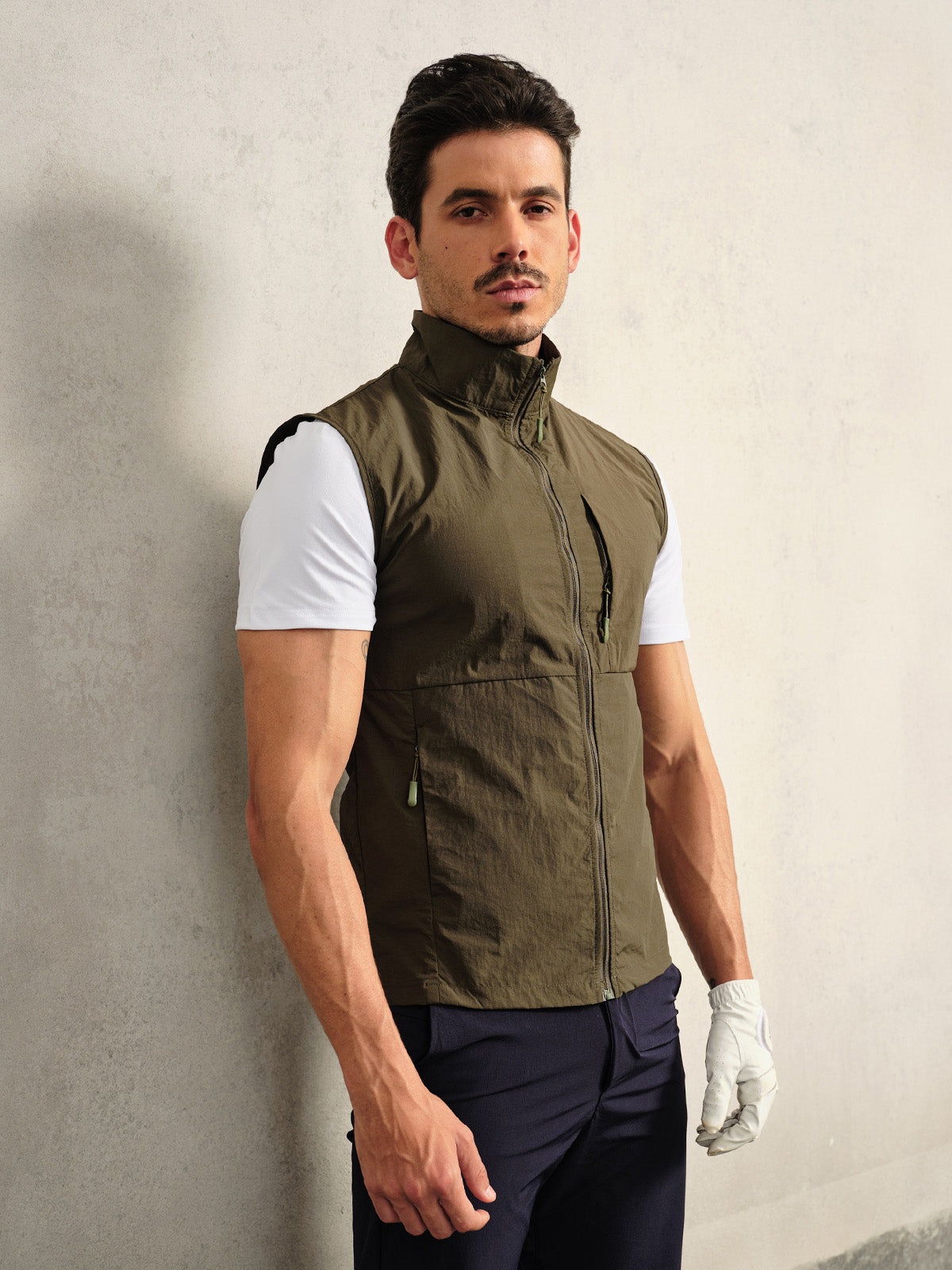 More Than Basic Men's Golf Full Zip Pocket Vest