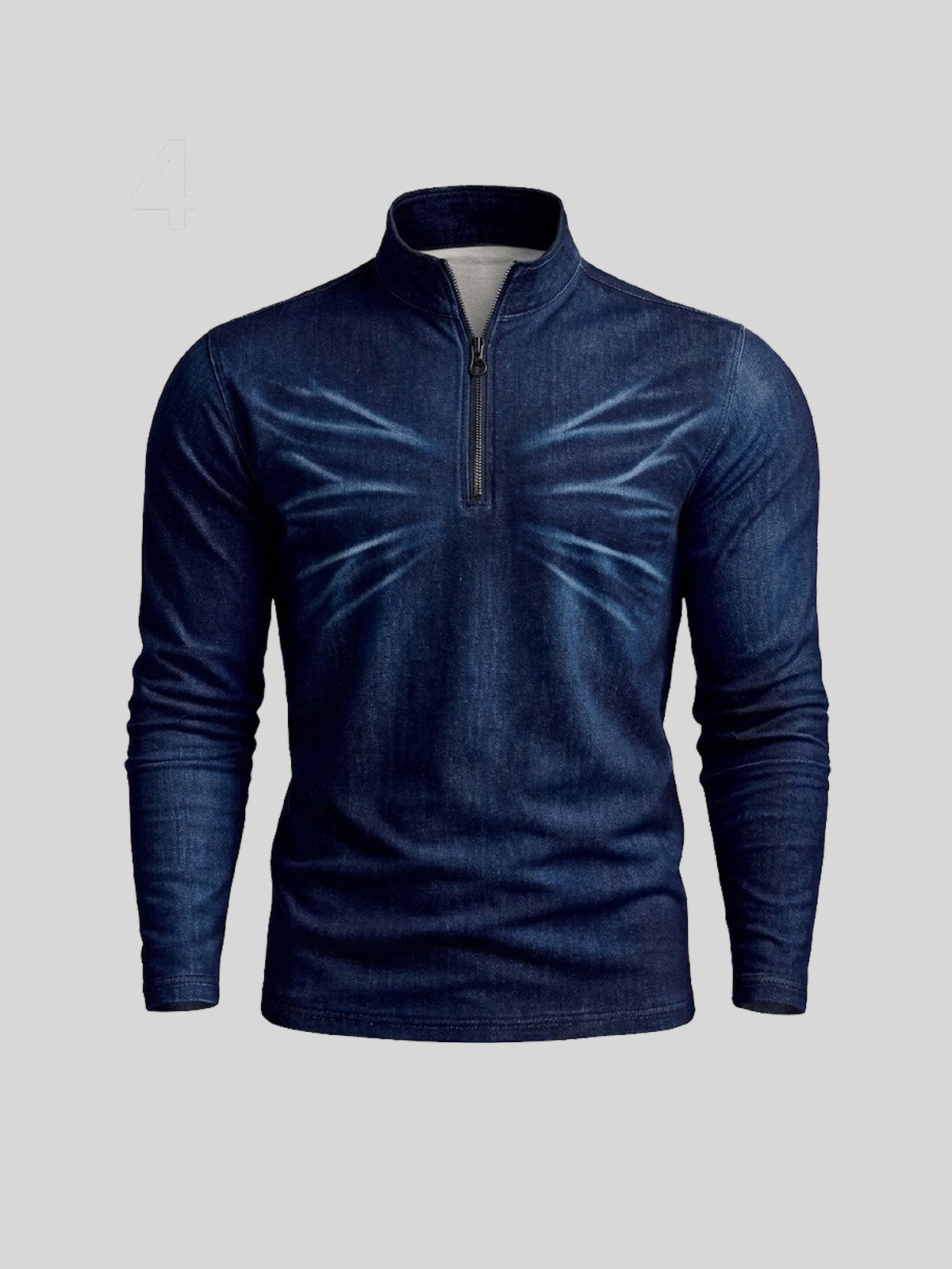 Faux Denim Men's Lightweight Golf Shirt Quarterzip UPF50+