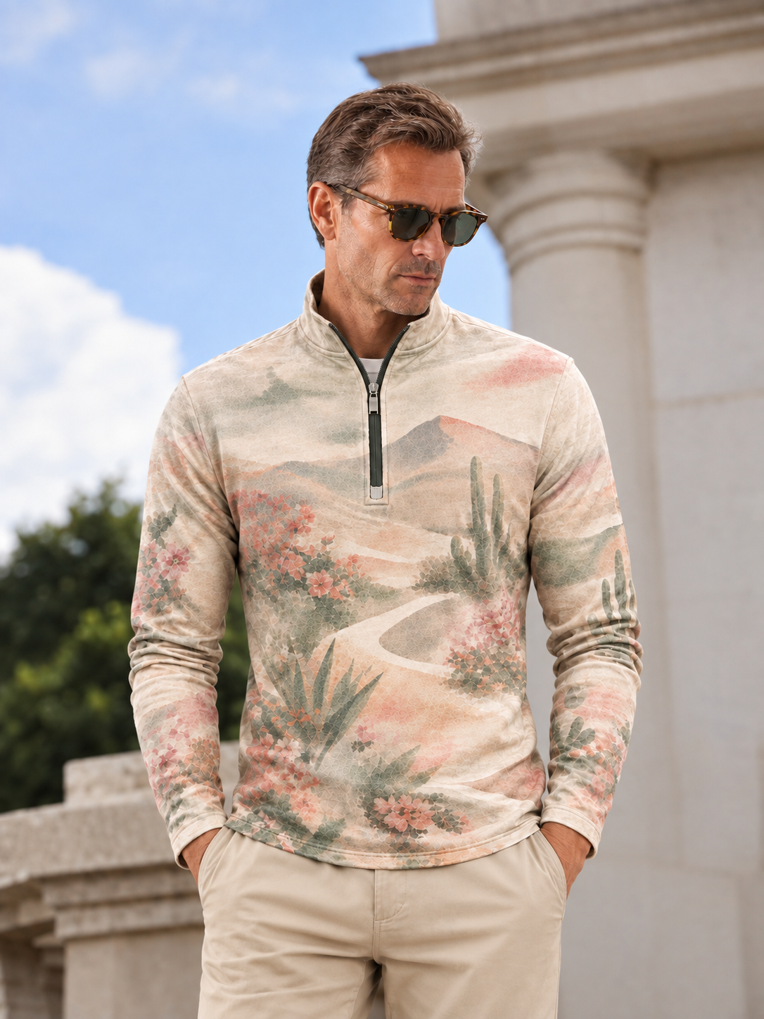 Equestrian Heritage Men's Lightweight Golf Shirt Quarterzip UPF50+