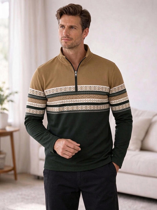 Playful Nautical Men's Lightweight Golf Shirt Quarterzip UPF50+
