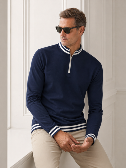 Navycore Camisa de golf para hombre con media cremallera UPF50+