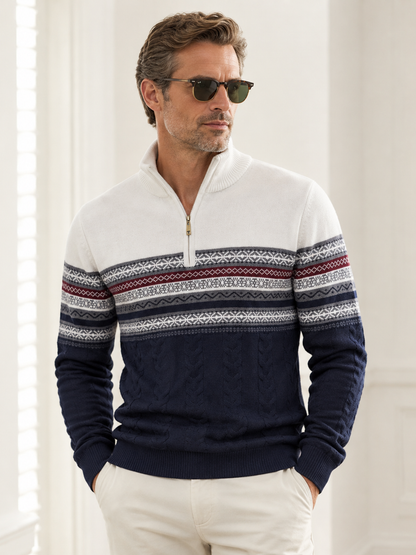 More Than Basic Men's Midweight Golf Quarter Zip Sweater