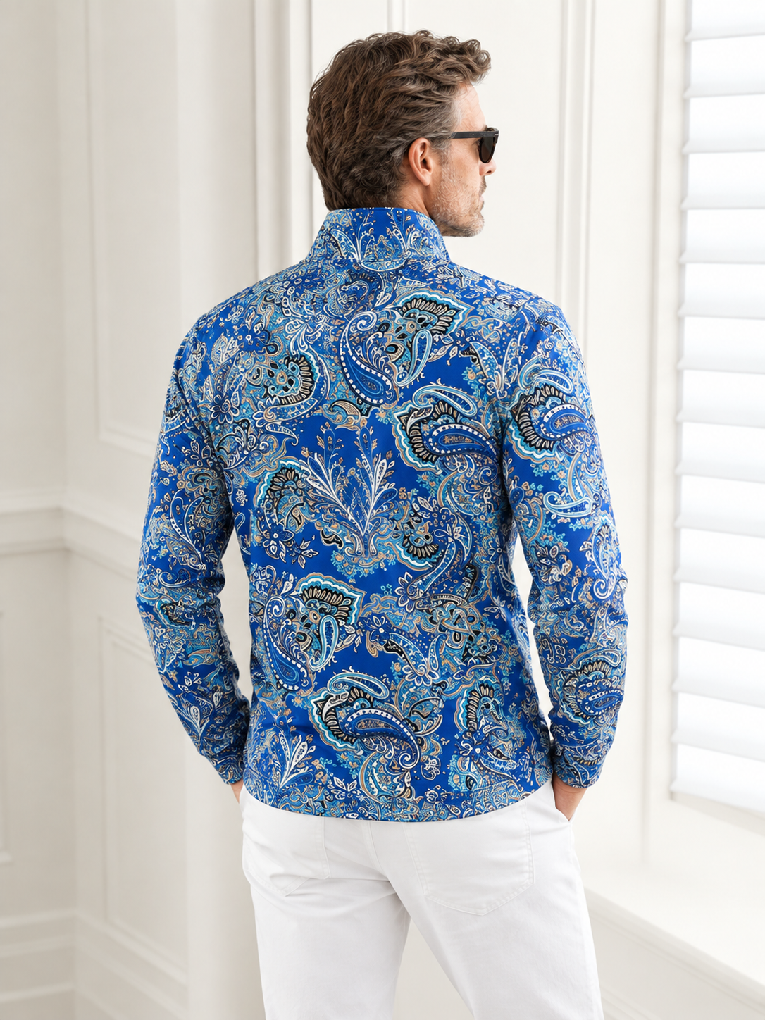 Paisley Heritage Men's Lightweight Golf Shirt Quarterzip UPF50+