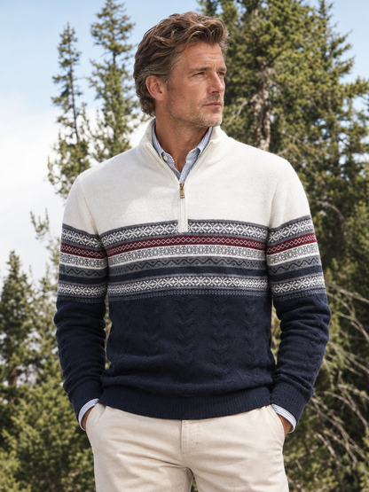 More Than Basic Men's Midweight Golf Quarter Zip Sweater