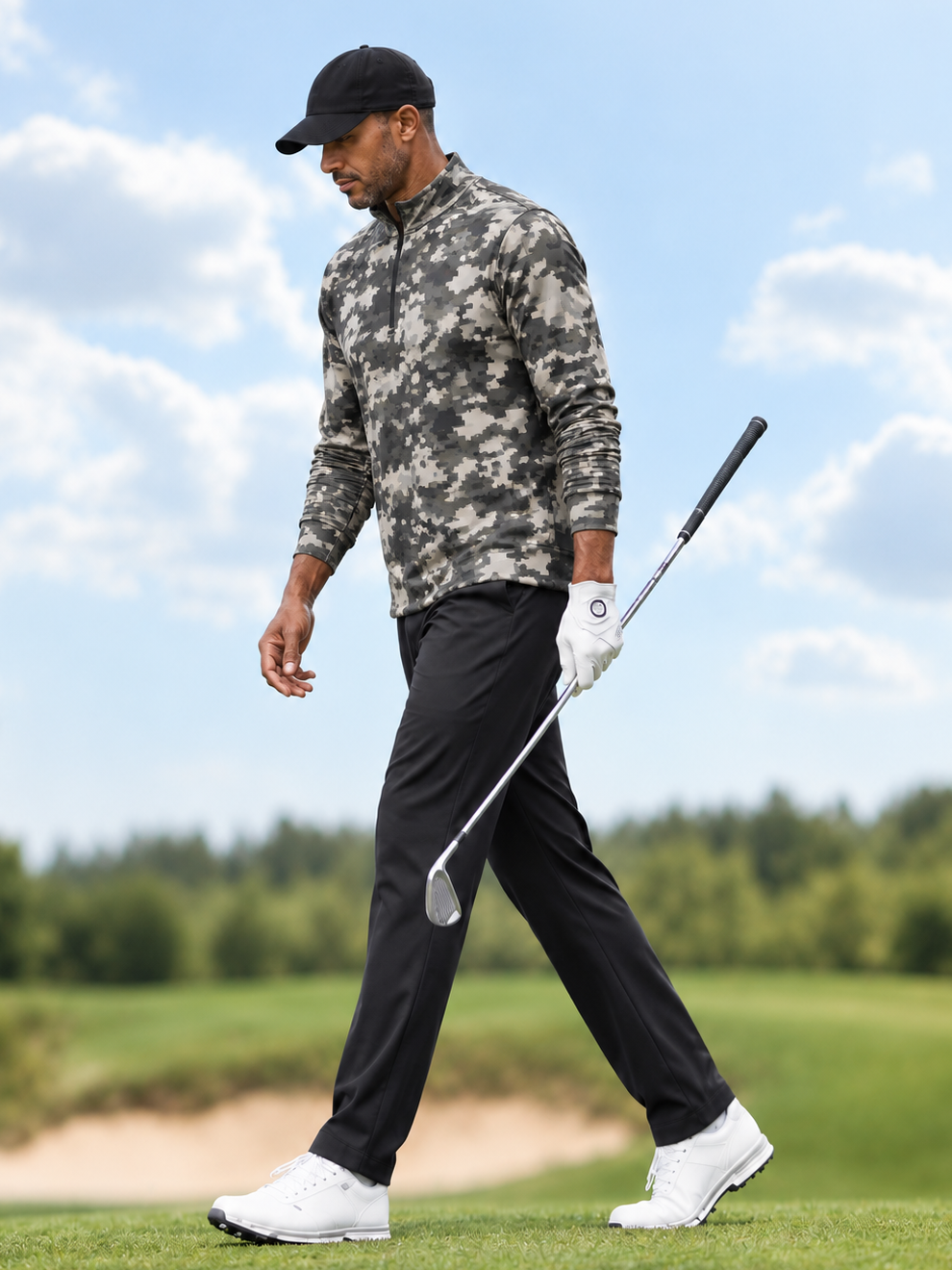 Inked Skins Men's Lightweight Golf Shirt Quarterzip UPF50+