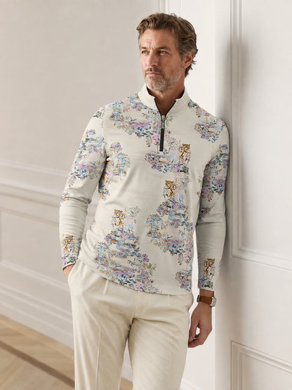 Botanical Energy Men's Lightweight Golf Shirt Quarterzip UPF50+