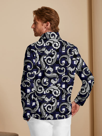 Botanical Energy Men's Lightweight Golf Shirt Quarterzip UPF50+