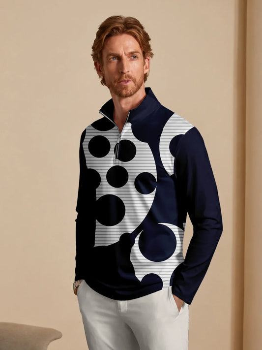 Not So Classic Men's Lightweight Colorblock Golf Shirt Quarterzip UPF50+