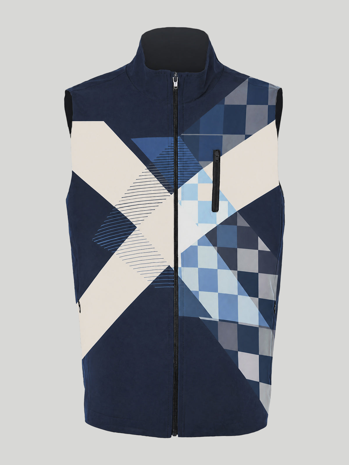 Fairway Patchwork Men's Full-Zip Lightweight Vest