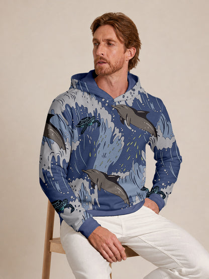 Playful Nautical Men's Golf Hooded Sweatshirt