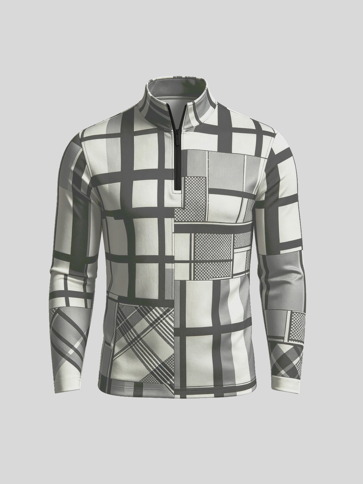 Fairway Patchwork Men's Lightweight Golf Shirt Quarterzip UPF50+