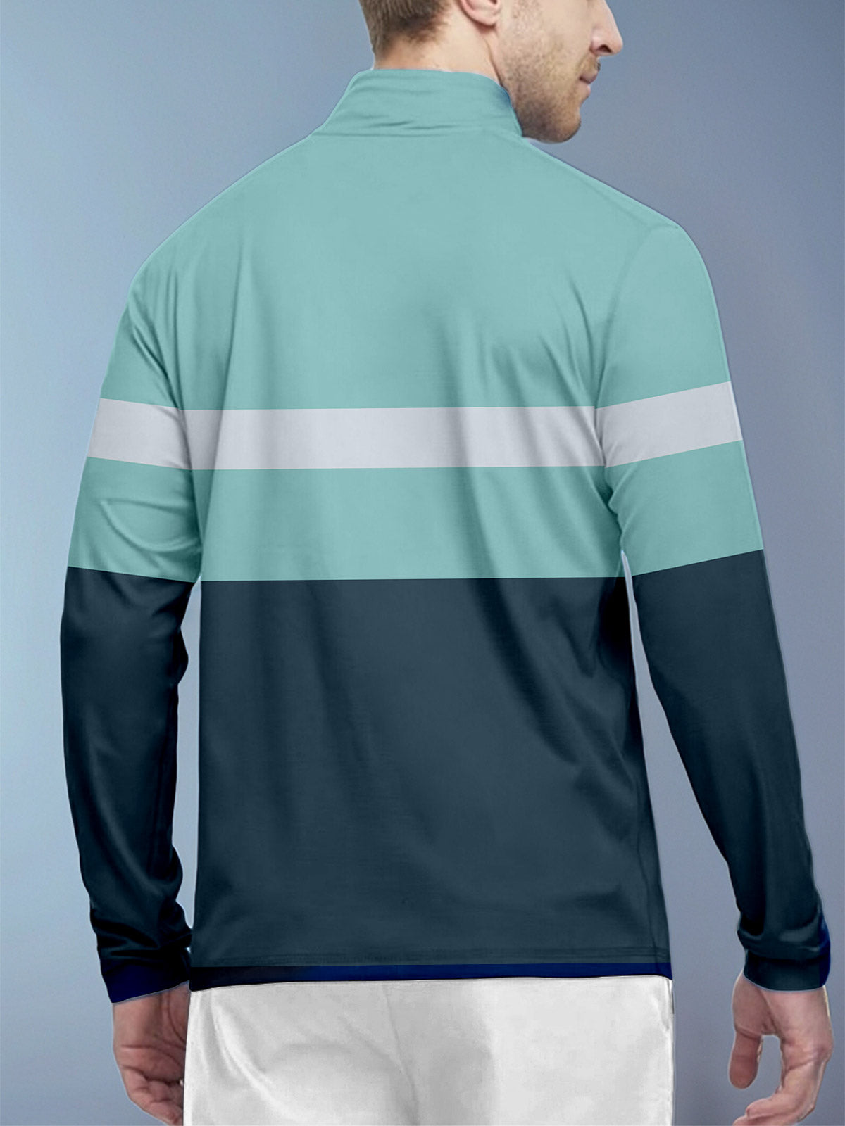 Playful Nautical Men's Golf Shirt Quarterzip UPF50+