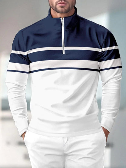 Camicia da golf nautica giocosa con zip a mezza cerniera UPF50+