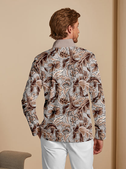 Botanical Energy Men's Lightweight Golf Shirt Quarterzip UPF50+