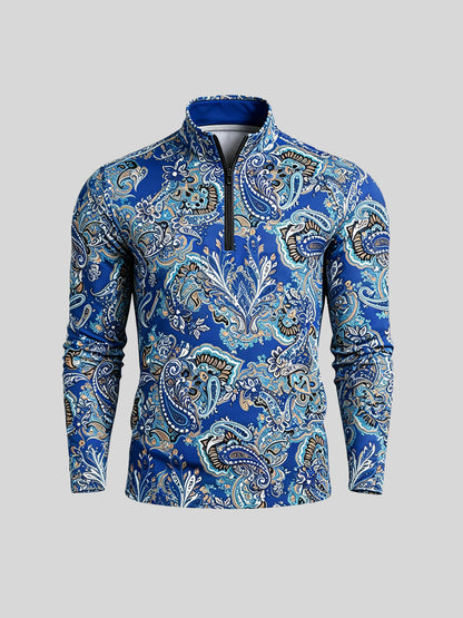 Paisley Heritage Men's Lightweight Golf Shirt Quarterzip UPF50+