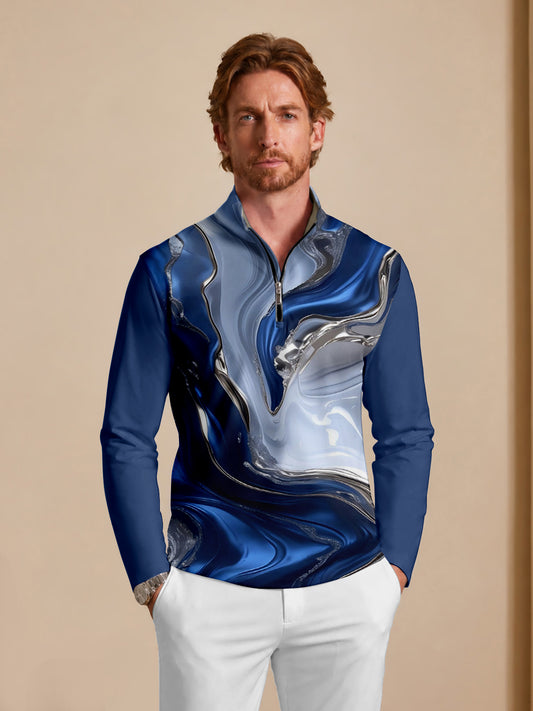 Inked Skins Men's Lightweight Golf Shirt Quarterzip UPF50+