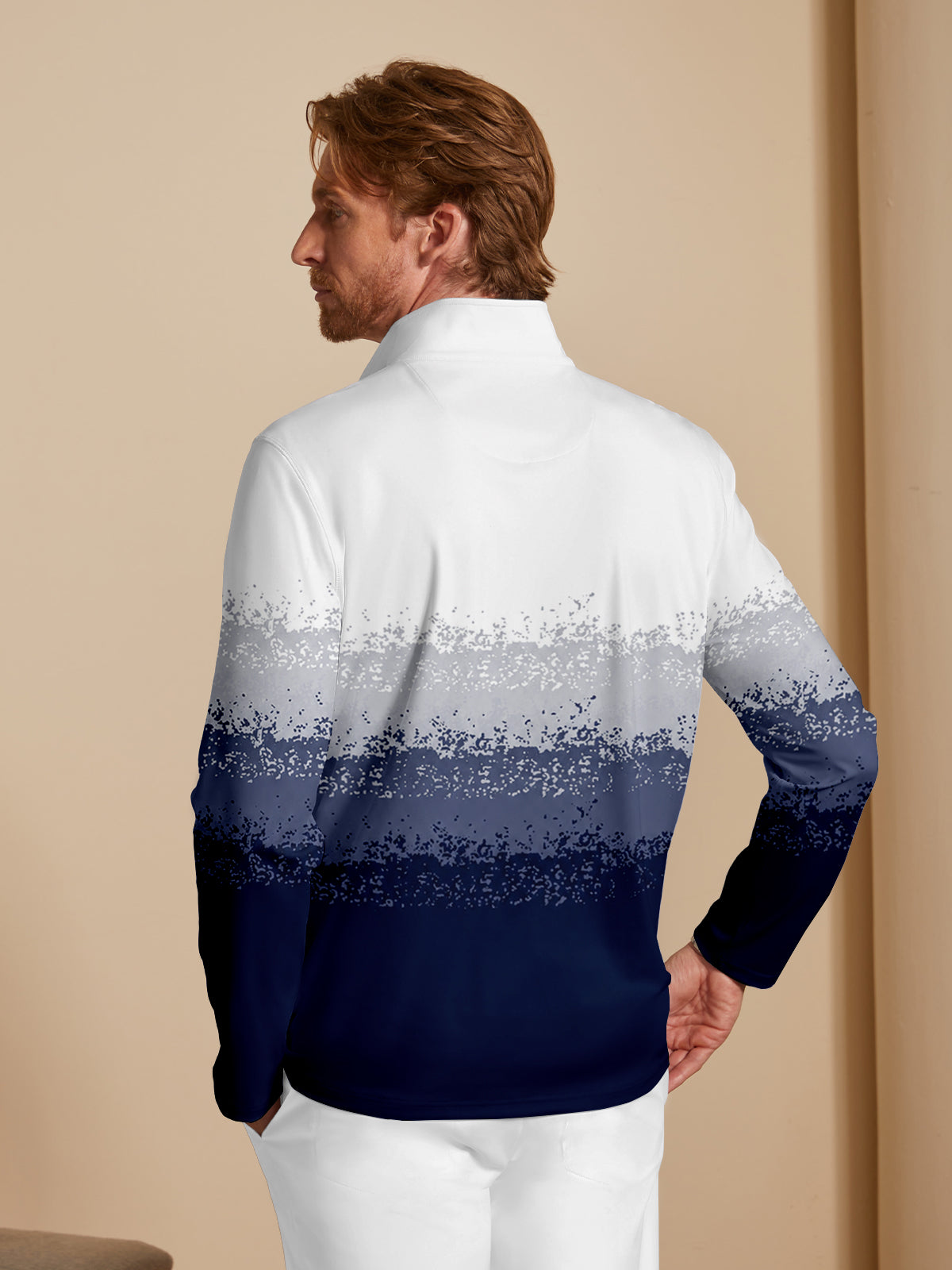 Air Brush Camicia da golf uomo con cerniera a quarto UPF50+