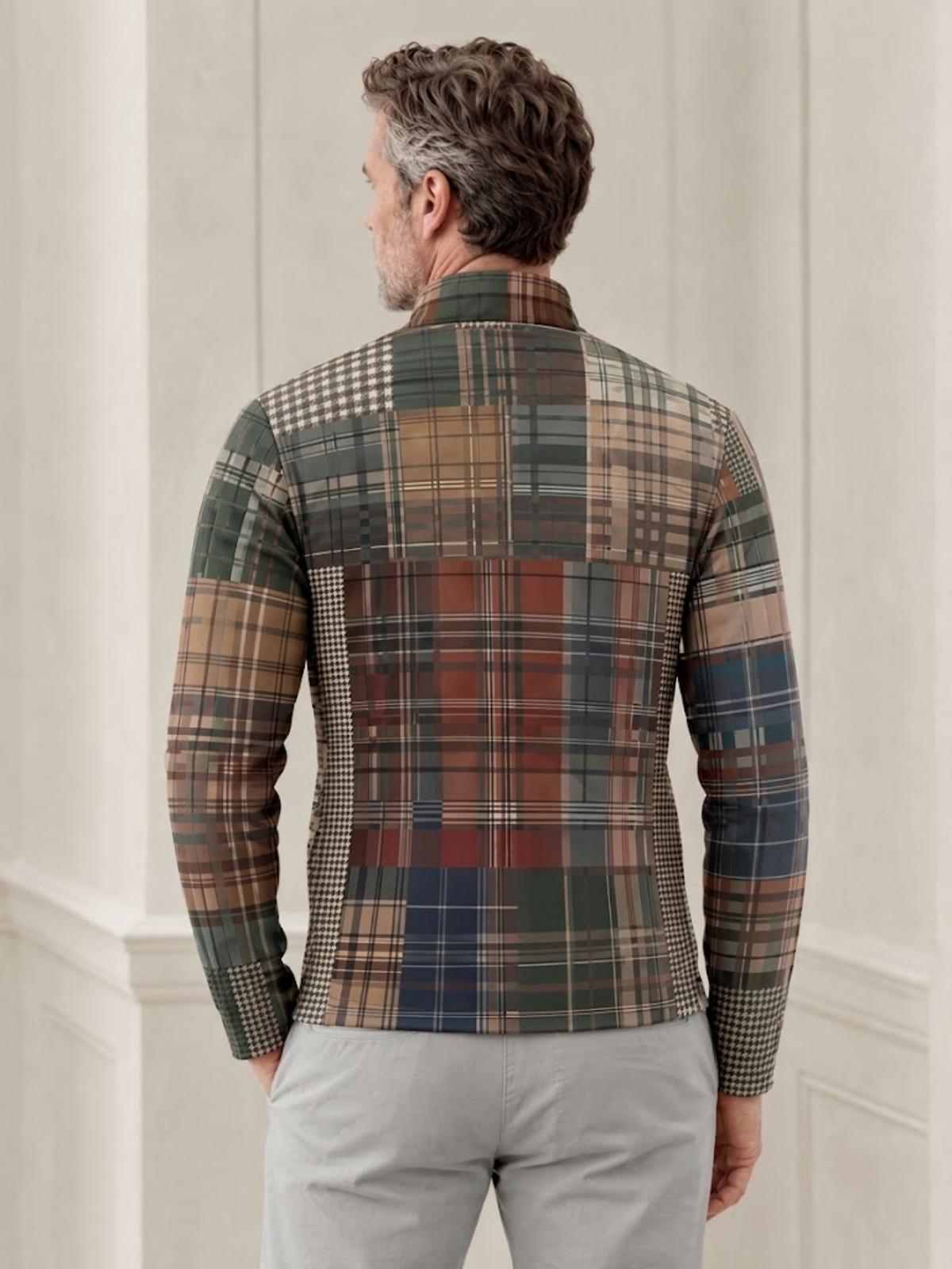 Fairway Patchwork Men's Lightweight Golf Shirt Quarterzip UPF50+