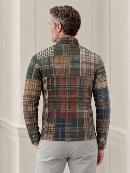 Fairway Patchwork Men's Lightweight Golf Shirt Quarterzip UPF50+