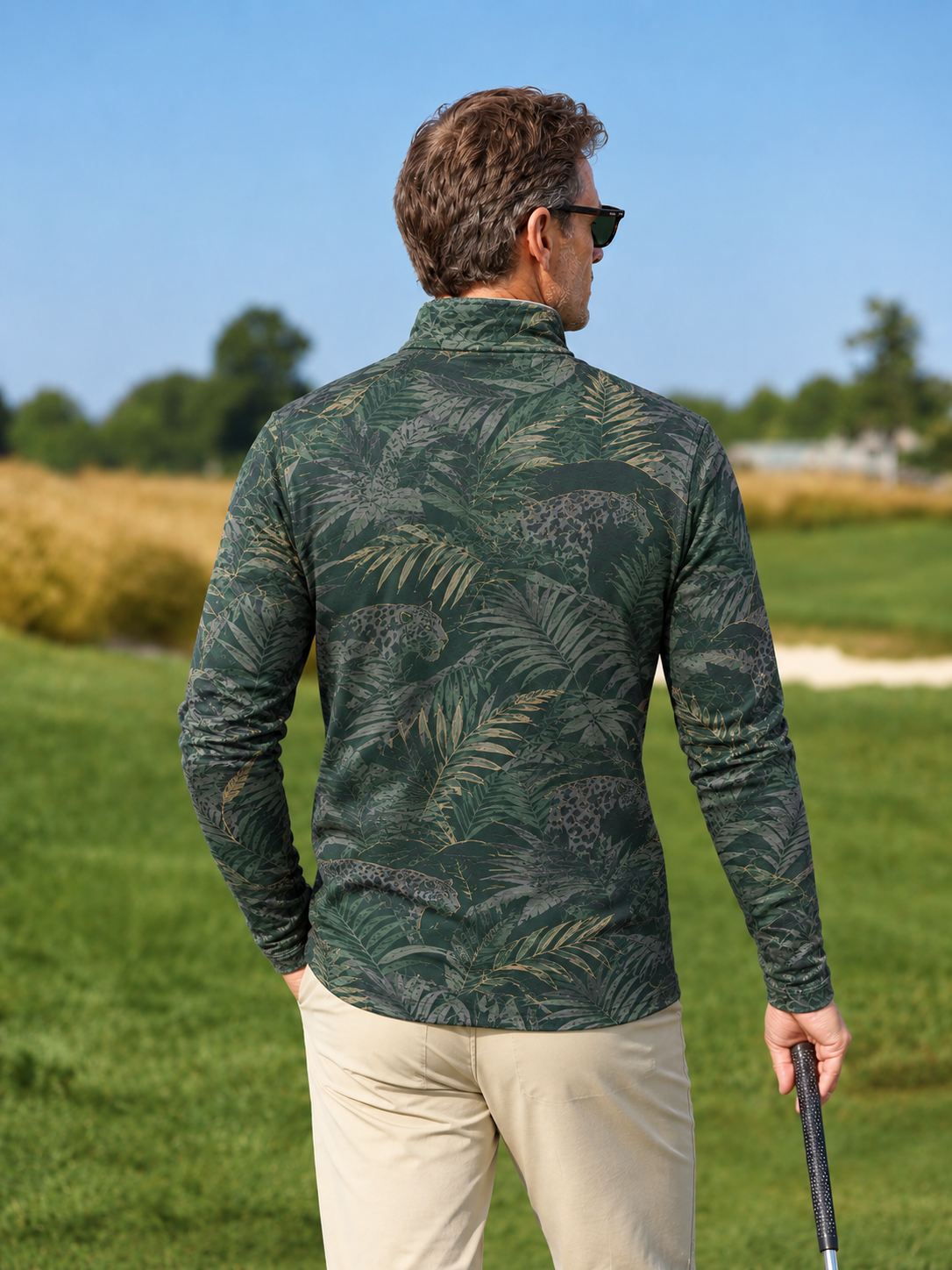 Wildlife Party Men's Lightweight Golf Shirt Quarterzip UPF50+