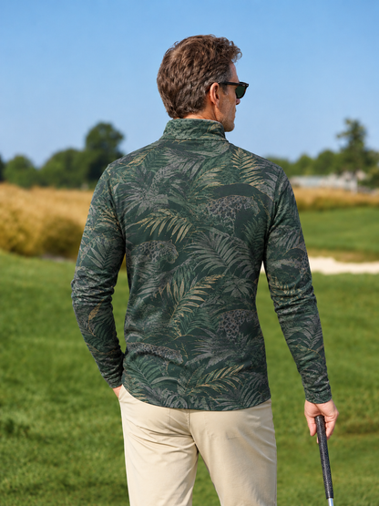 Wildlife Party Men's Lightweight Golf Shirt Quarterzip UPF50+