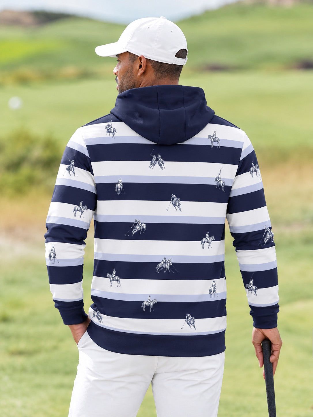 Playful Nautical Men's Golf Hooded Sweatshirt