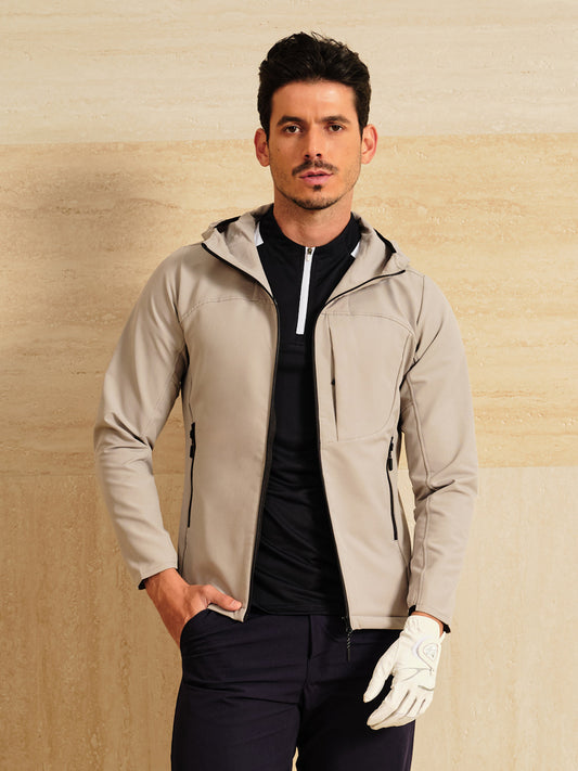 More Than Basic Men's Golf Full Zip Pocket Jacket