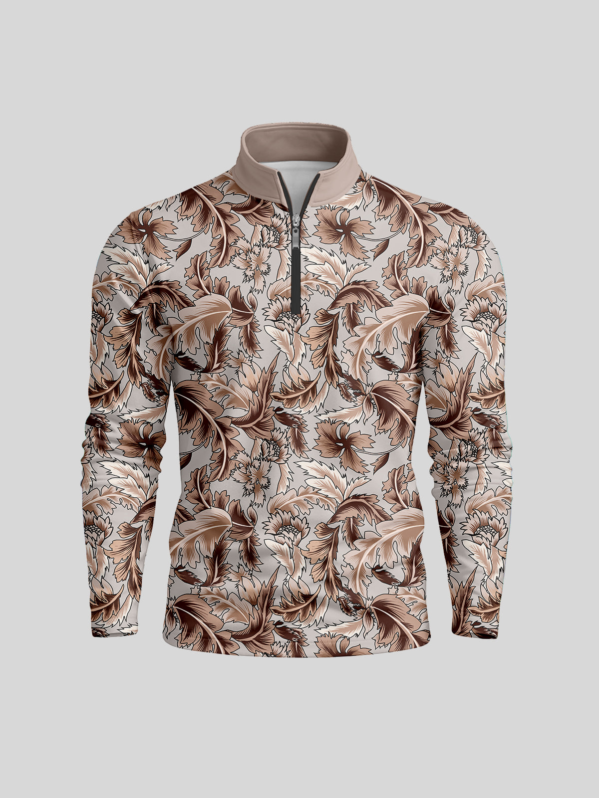 Botanical Energy Men's Lightweight Golf Shirt Quarterzip UPF50+