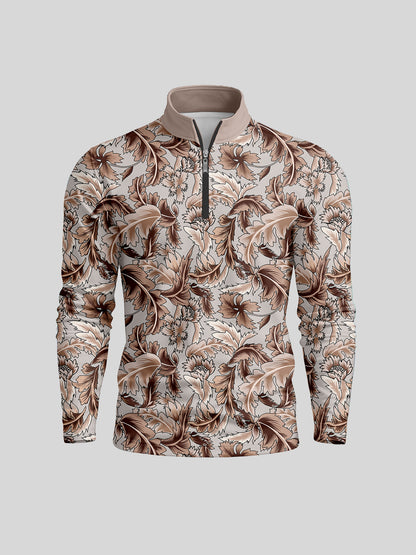 Botanical Energy Men's Lightweight Golf Shirt Quarterzip UPF50+