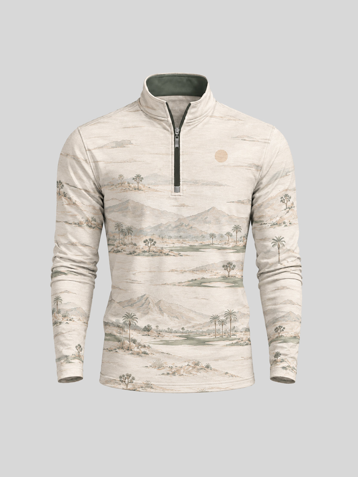 Botanical Energy Men's Lightweight Golf Shirt Quarterzip UPF50+