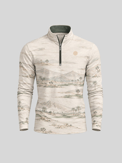Botanical Energy Men's Lightweight Golf Shirt Quarterzip UPF50+
