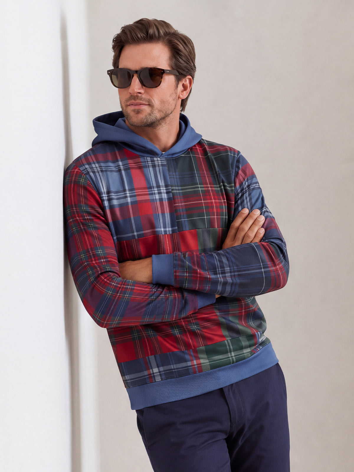 Fairway Patchwork Men's Golf Hooded Sweatshirt