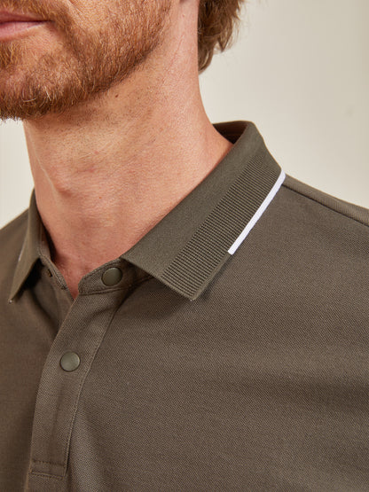 CotFlex Men's Cotton Blend Long-Sleeve Polo