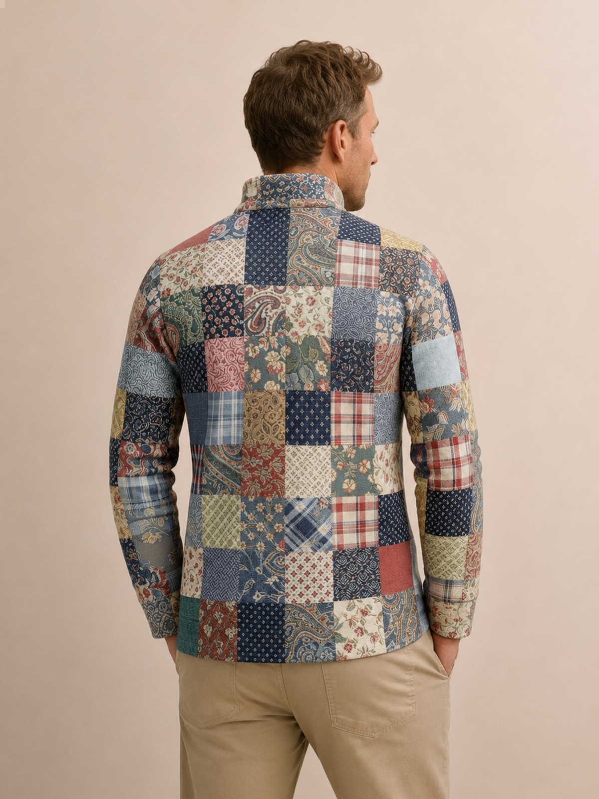 Fairway Patchwork Men's Lightweight Golf Shirt Quarterzip UPF50+