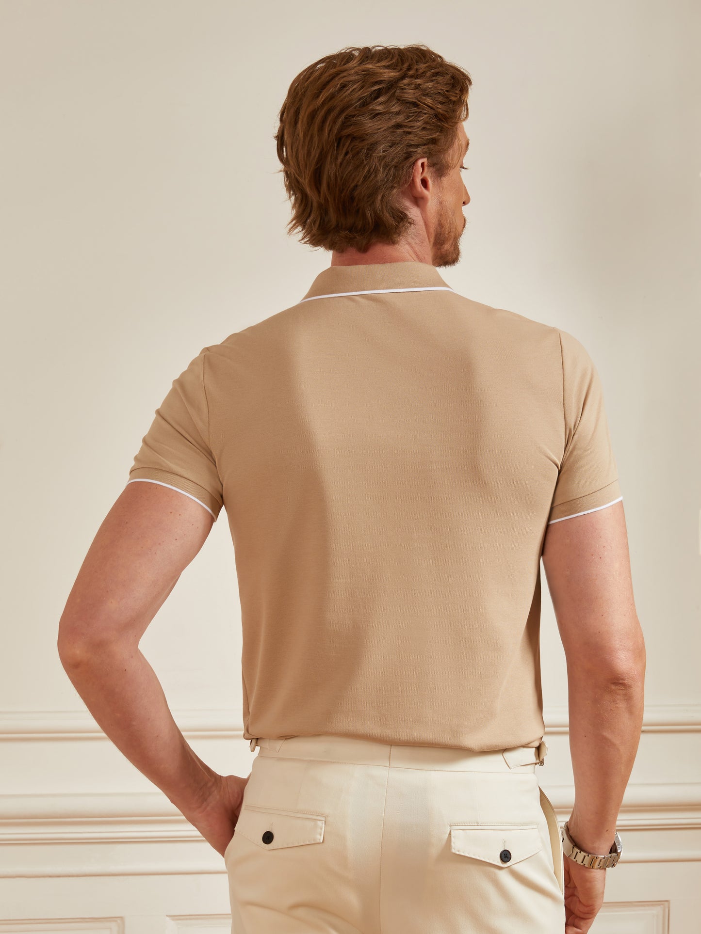 CotFlex Men's Cotton Blend Polo Top Quarterzip