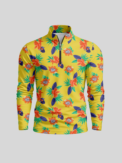Botanical Energy Men's Lightweight Golf Shirt Quarterzip UPF50+