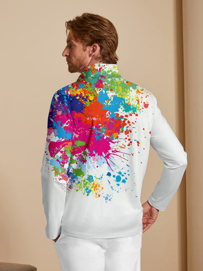 Inked Skins Men's Lightweight Golf Shirt Quarterzip UPF50+